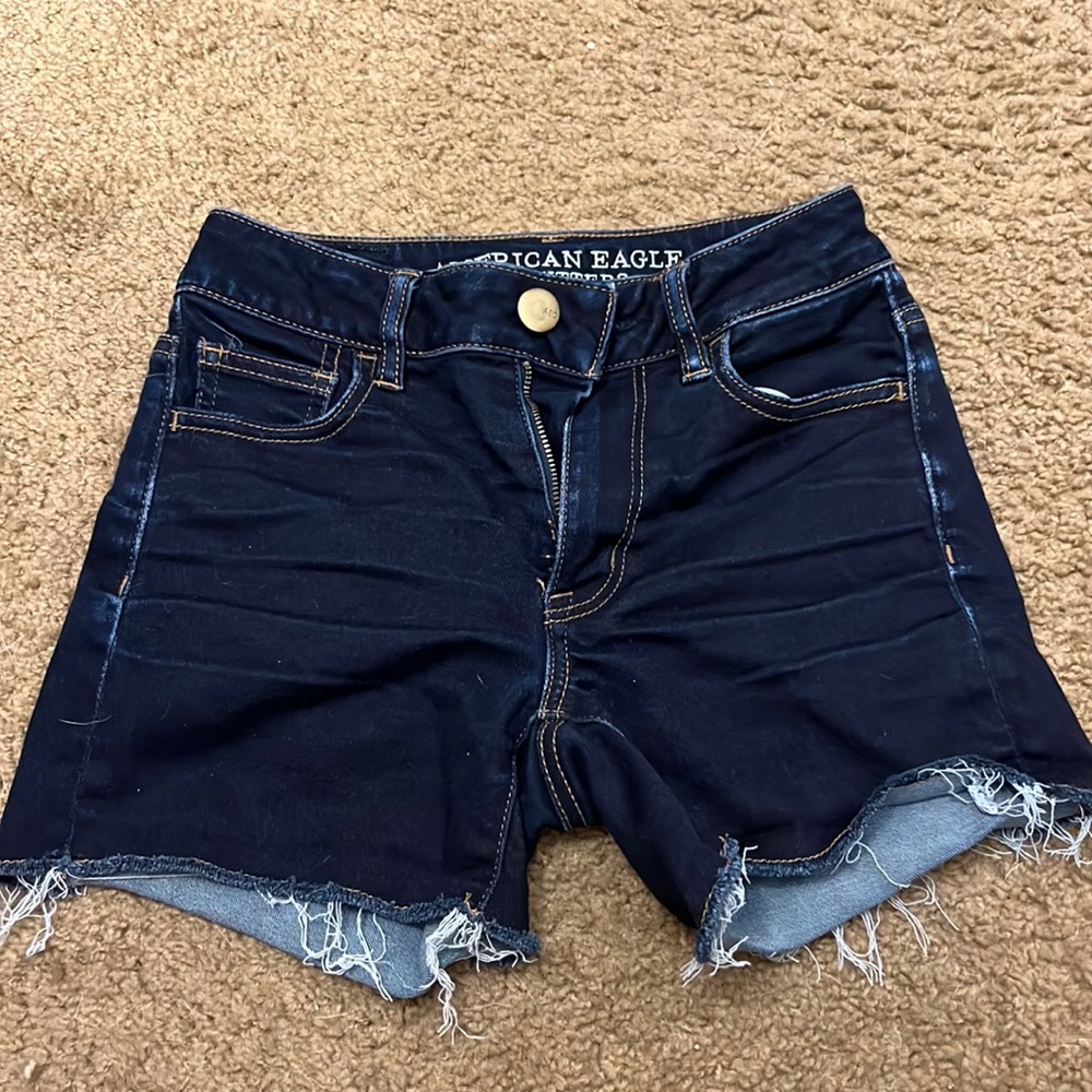 AMERICAN EAGLE BLUE JEAN SHORTS SIZE 0